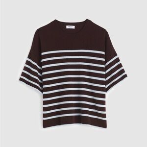 Madewell Cashmere Striped Short Sleeve Sweater Tee